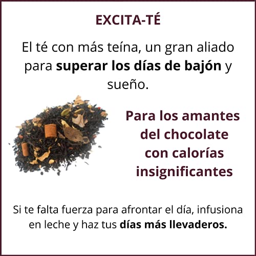 TÉ NEGRO EXCITANTE Natural | Bebida Energética Natural | Suplemento Pre Entreno (Pre Workout) Aumento de Energía. Mejora la Concentración y la Memoria. Menos Cansancio. PRODUCTO NUEVO