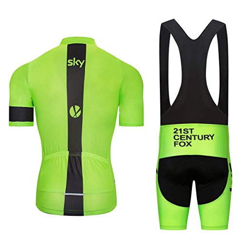 TeckBoo Conjunto Ropa Ciclismo para Verano, Maillot Ciclismo Mangas Cortas y Culotte Pantalones Cortos Bicicleta con 5D Gel Pad, Equipacion Ciclismo para Hombre