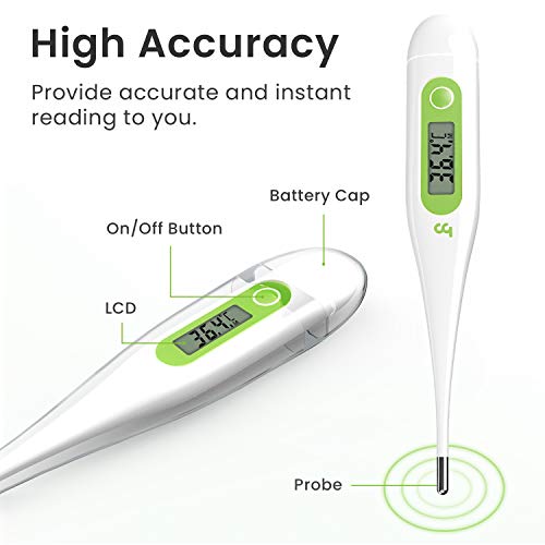 Termometro Digital, Femometer Médico Termómetro para Adultos, Rápido y preciso Conmutable C / F, Oral Medidor de Temperatura para adultos y niños