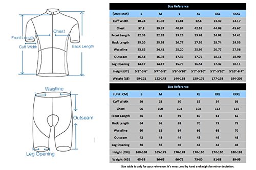 TeyxoCo Men Italy Fashion Cycling Gel Pad Jersey Set XL