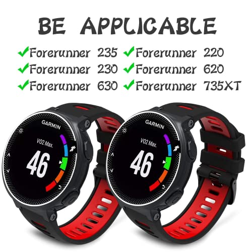 Th-some Correa para Garmin Forerunner 735XT - Compatible con Forerunner 235 Correa de Reloj, Pulsera de Reemplazo Silicona Suave Sports Banda para Forerunner 220, 230, 620, 630 y 237 Smart Watch