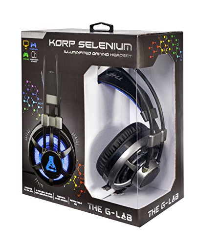 The G-Lab KORP Selenium - Cascos Gaming (Retroiluminación. Sonido Xtra Bass. Compatibles con PC, Xbox y PS4)