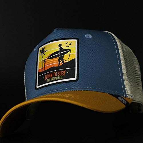 The Indian Face Gorra - Born to Surf Blue/Yellow/White