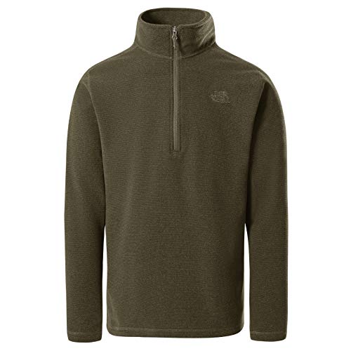 The North Face - Chaqueta con Textura Cap Rock para Hombres - Cremallera de Cuarto - Military Olive, L