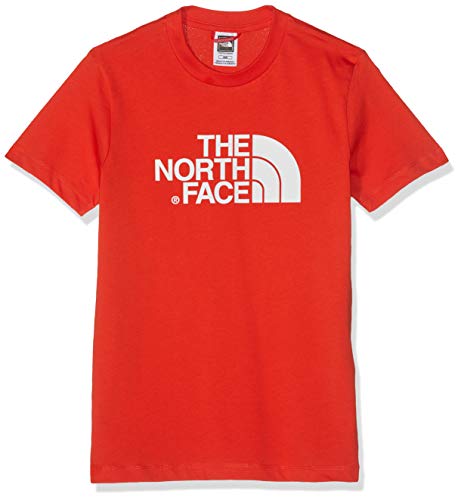 The North Face Y S/S Easy tee Camiseta, Niños, Fiery Red/TNF White, M