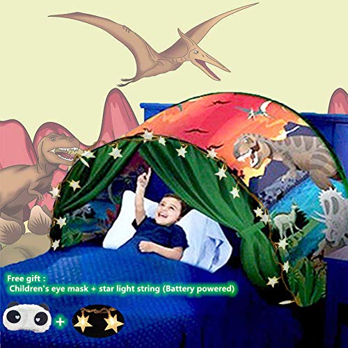 Tiendas De Campaña Para Cama Infantil,Carpa De Ensueño,Carpa Cojin Molon,Carpa Para Niños,Carpa Para Niños Plegable Mágica De Invierno,Navidad Y Regalos De Cumpleaños(dinosaurio)