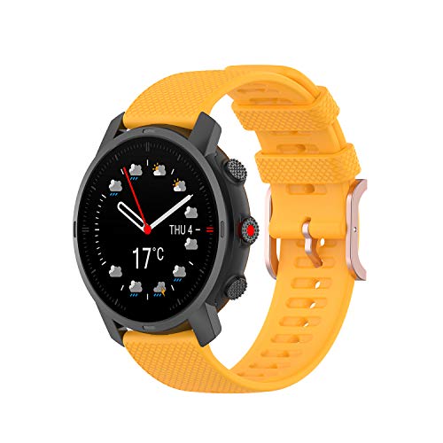 Tiggo 22MM Correa Compatible con Polar Grit X / Vantage M,Bandas Correa Repuesto,Reloj Recambio Brazalete Correa Repuesto para Polar Vantage M2/Garmin Venu 2/ Amazfit GTR 47mm (amarillo)