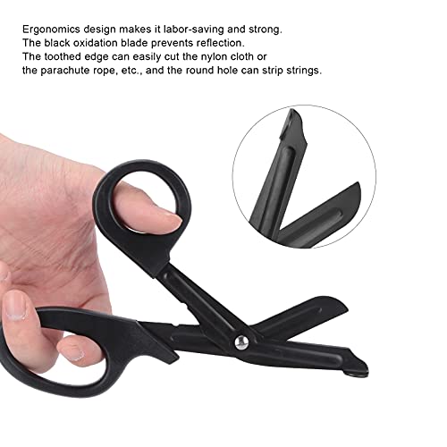 Tijeras, Tijeras para Emt 18.2X9Cm para Vendaje para Quitar Puntadas para Lona para Cortar Gasas(negro)