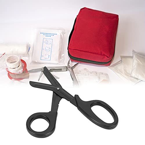 Tijeras, Tijeras para Emt 18.2X9Cm para Vendaje para Quitar Puntadas para Lona para Cortar Gasas(negro)