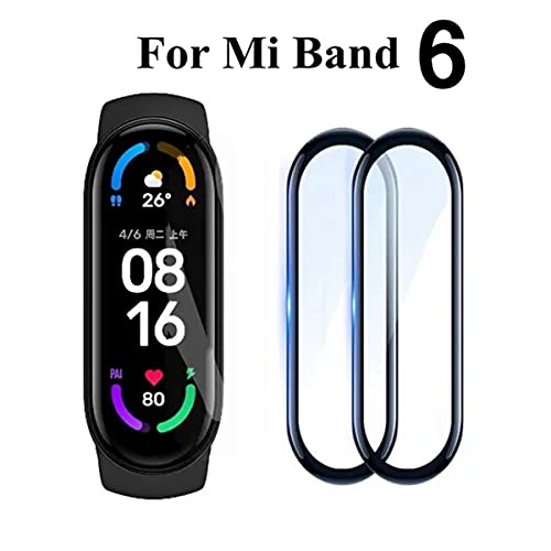 TLING [3 Pack Protector de Pantalla para Xiaomi Mi Band 6, [3D Curvado Cobertura] HD Clear Soft Film Protector Pantalla para Xiaomi Mi Band 6/Xiaomi Mi Band 5, Negro