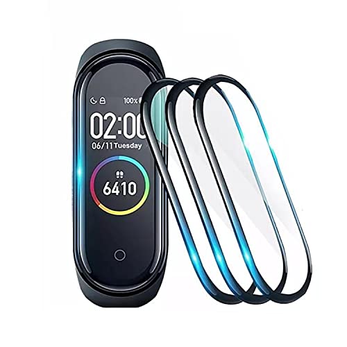 TLING [3 Pack Protector de Pantalla para Xiaomi Mi Band 6, [3D Curvado Cobertura] HD Clear Soft Film Protector Pantalla para Xiaomi Mi Band 6/Xiaomi Mi Band 5, Negro