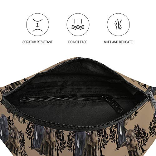 TOBEEY Bolsa de cintura impermeable para unisex resistente bolsa de cintura marrón y negro Terranova patrón de perro bolso para entrenamiento de gimnasio