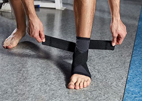 TOBILLERA ORTOPÉDICA CON REFUERZO LATERAL TRANSPIRABLE PARA ESGUINCES, LESIONES, INESTABILIDADES, EDEMAS DE TOBILLO.PARA HOMBRE Y MUJER. PARA HACER DEPORTE. ESTABILIZA EL TOBILLO. (L (21-23 cm))