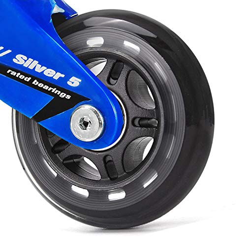 TOBWOLF Paquete de 8 ruedas de 76 mm 84A en línea con rodamientos ABEC-7, ruedas de repuesto para patines de ruedas para niñas y niños, color negro