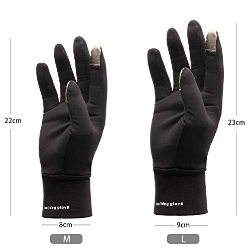 Tofern Unisex Guantes Guantes Ciclismo Guantes de Invierno Licra Pantalla táctil Transpirable cálido Negro Gris S/M/L