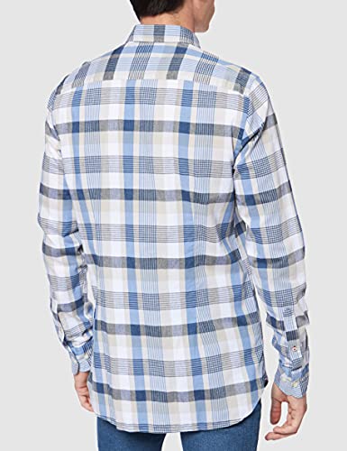 Tommy Hilfiger Camisa Entallada de Cuadros múltiples, Sand Trap/Desert Sky/Multi, XXL para Hombre