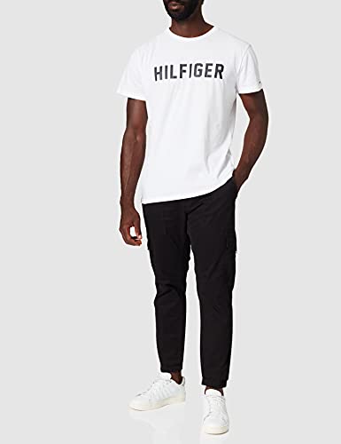 Tommy Hilfiger Cn SS tee Hilfiger Camisa, White, LG para Hombre