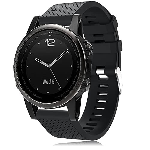 TOPsic Correa de Reloj para Garmin Fenix 5S, Banda de Reloj de Repuesto de Silicona Suave para Garmin Fenix 5S/Fenix 5S Plus/Fenix 6S/Fenix 6S Pro (NO Sirve Fenix 5 5X)