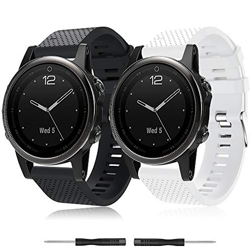 TOPsic Correa de Reloj para Garmin Fenix 5S, Banda de Reloj de Repuesto de Silicona Suave para Garmin Fenix 5S/Fenix 5S Plus/Fenix 6S/Fenix 6S Pro (NO Sirve Fenix 5 5X)