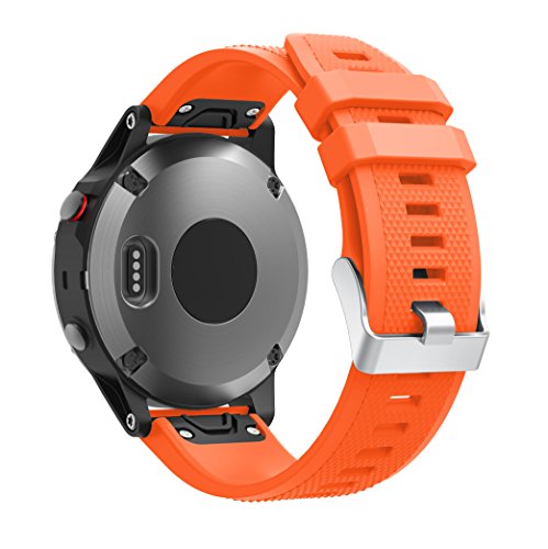 TOPsic Garmin Fenix 5 Banda, Silicona Reemplazo Correa con 2pzs Destornilladores para Garmin Fenix 5/Forunner 935/Fenix 5 Plus/Fenix 6/Fenix 6 Pro, 13.5cm-22.5cm, no Adapta a Fenix 5X, 5s