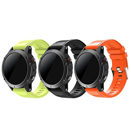 TOPsic Garmin Fenix 5 Banda, Silicona Reemplazo Correa con 2pzs Destornilladores para Garmin Fenix 5/Forunner 935/Fenix 5 Plus/Fenix 6/Fenix 6 Pro, 13.5cm-22.5cm, no Adapta a Fenix 5X, 5s