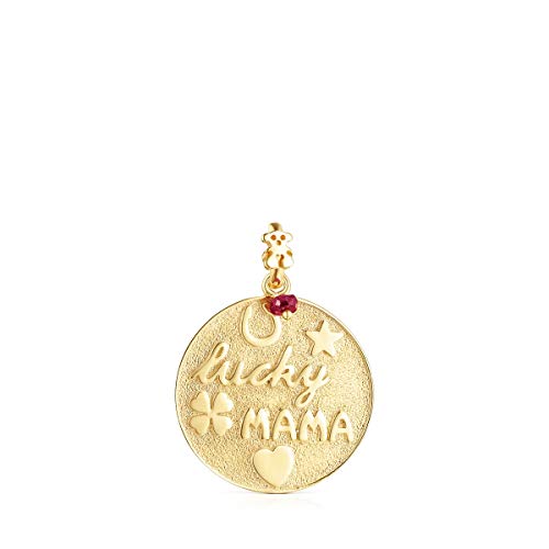 TOUS Regalo Colgante Mama Good Vibes de Plata Vermeil y rubí