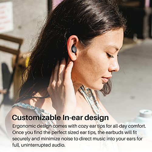 TOZO A1 Mini Auriculares inalámbricos Bluetooth 5.0 en la Oreja Auriculares livianos Micrófono Incorporado, Auriculares con Sonido Premium inmersivo (Compatible para Orejas pequeñas), Negro