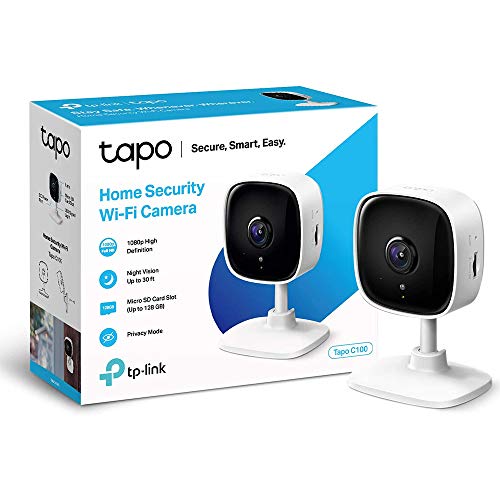 TP-Link TAPO C100 - Cámara Vigilancia WiFi Interior, óptima para Vigilar Bebés y Mascotas, Visión Nocturna, Detección de Movimiento, Audio Bidireccional, Almacenamiento SD, Compatible con Alexa