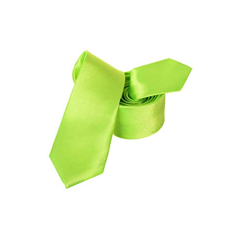 Trimming Shop Corbata Poliéster Suave para Ropa Formal, Bodas, Graduación, Celebración, Fiestas, Unisex Diseño Clásico - Verde Lima, 5 cm de ancho