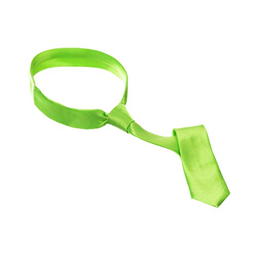 Trimming Shop Corbata Poliéster Suave para Ropa Formal, Bodas, Graduación, Celebración, Fiestas, Unisex Diseño Clásico - Verde Lima, 5 cm de ancho