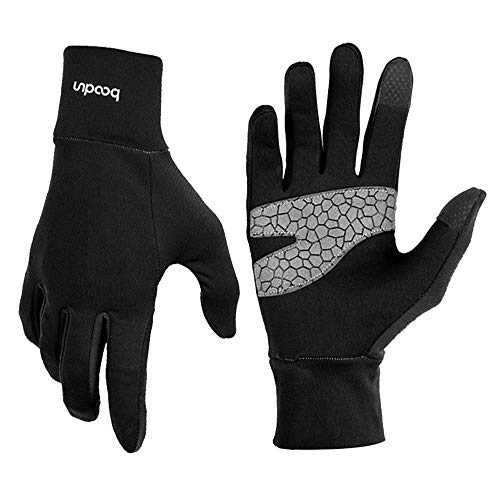 TRIWONDER Guantes de Invierno Niños con Pantalla Táctil Guantes Deportivos para Correr Ciclismo Bicicleta (Negro, L (9-12 años))