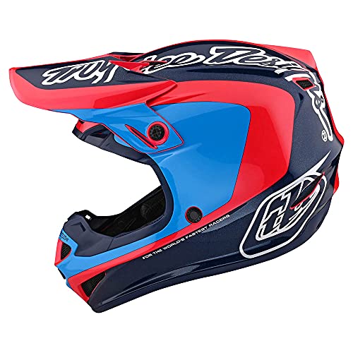 Troy Lee Designs Adulto|Offroad|Motocross|SE4 Poliacrilite Corsa W/MIPS (Navy/Cyan, 2X)