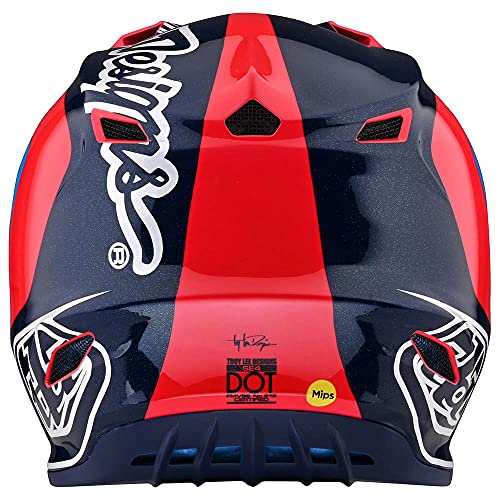 Troy Lee Designs Adulto|Offroad|Motocross|SE4 Poliacrilite Corsa W/MIPS (Navy/Cyan, 2X)