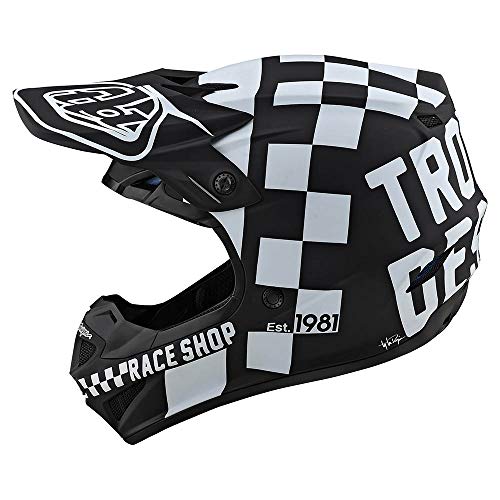 Troy Lee Designs Youth | Offroad | Motocross | SE4 Polyacrylite w/MIPS Checker Helmet (Black/White, Y-Large)