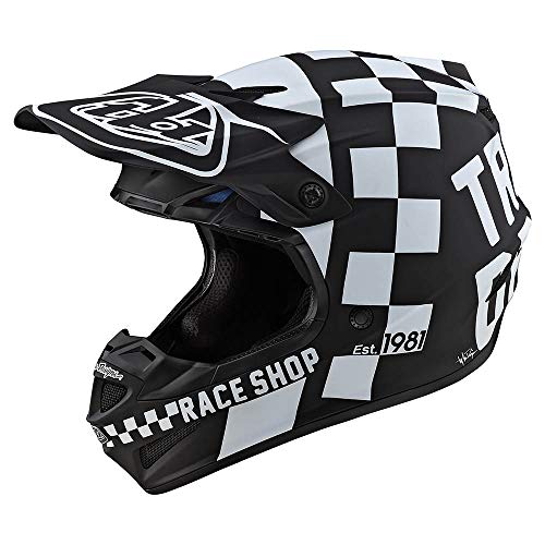 Troy Lee Designs Youth | Offroad | Motocross | SE4 Polyacrylite w/MIPS Checker Helmet (Black/White, Y-Large)