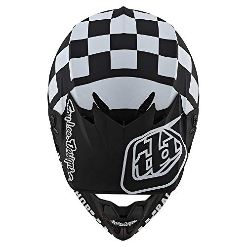 Troy Lee Designs Youth | Offroad | Motocross | SE4 Polyacrylite w/MIPS Checker Helmet (Black/White, Y-Large)