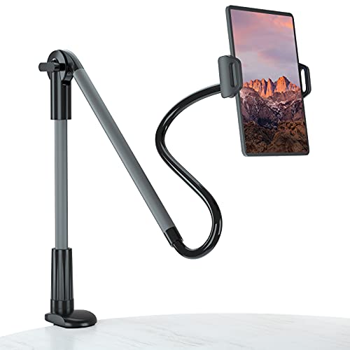Tsryrlr Lazy - Soporte de Tablet con Cuello de Cisne para iPad Pro Air Mini, Samsung Tab, teléfono móvil, conmutador y Otros Dispositivos de 4,7 a 10,5 Pulgadas (Negro)