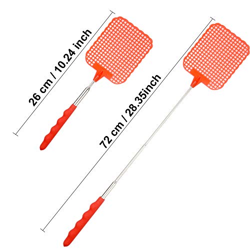 TUPARKA 5 Packs Telescopic Fly Swatters, Control Manual de Swat Ajustable Ajustable Duradero Mango Extensible Esposa de la casa Ayudante