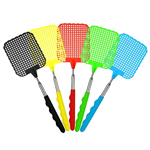 TUPARKA 5 Packs Telescopic Fly Swatters, Control Manual de Swat Ajustable Ajustable Duradero Mango Extensible Esposa de la casa Ayudante