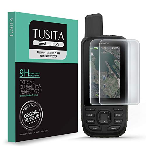 TUSITA [2 Piezas] HD Protector Pantalla Compatible con Garmin GPSMAP 66i 66s 66st 66sr - 0.33mm Cristal Templado Ultrafino Vidrio, Ultraresistente 9H Dureza - Accesorios para Handheld GPS