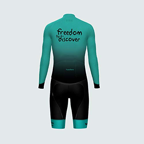 TwoNav - Equipación Completa Ciclismo para Hombre Freedom to Discover - Manga Larga (S), Turquesa