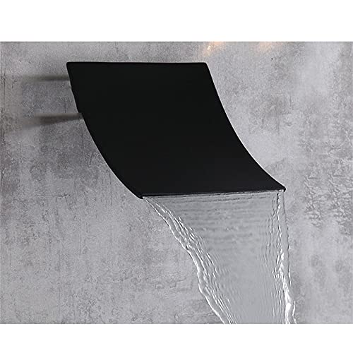 TYTG Almacenamiento de baño Big Head Ducha Montado en la Pared Cascada Outlet de Agua Ducha de Lluvia, Black 304 Cascada de Acero Inoxidable Ducha Estante de Pared para baño