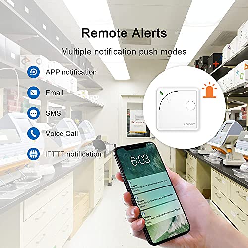 UbiBot WS1 Termómetro inalámbrico de WiFi, temperatura remota, humedad, monitor de luz, sensor de medio ambiente y alertas de aplicaciones móviles