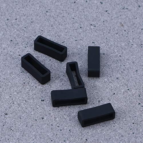 UKCOCO 6 PCS 22mm Silicona de Repuesto Correa de Reloj Correas con Herramienta de reparación (Negro)