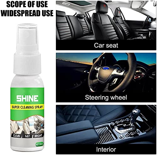 Ultra Shine Super Cleaning Spray, Refurbishment Agent for Automobile Plastic Parts, Leather Cushion Refurbishment Agent, Shoe Bag Refurbishment Agent, Decontamination on Instrument Panel (100ml)