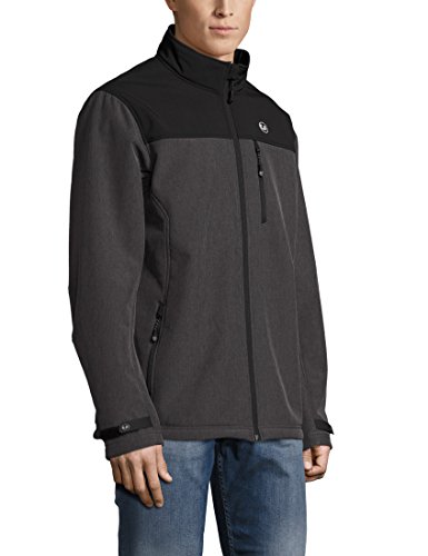 Ultrasport Advanced Chaqueta softshell Tino para hombre con forro de felpa, Gris Mezcla/Negro, M