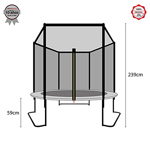 Ultrasport Cama elástica de Jardín, Set con Superficie de Salto, Red de Seguridad, Postes Acolchados y Cubierta del Borde, Resistente a la Intemperi, Unisex,Springs o sistema de cuerdas elástico