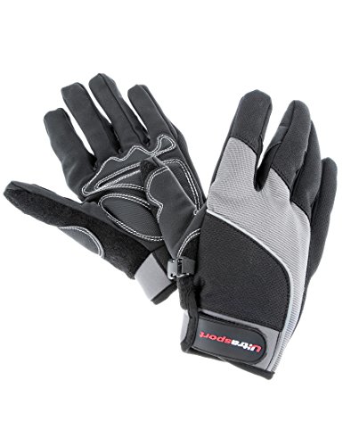 Ultrasport Race Guantes de Ciclismo, Unisex, Negro/Gris, S