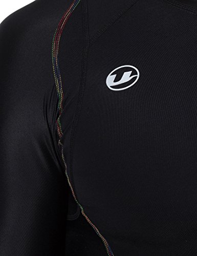 Ultrasport Rainbow Corsa/Sportiva Camiseta de Manga Larga, Hombre, Negro, L