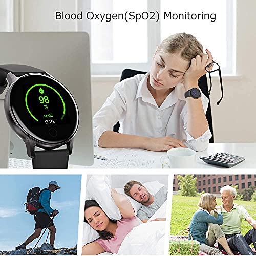 UMIDIGI Reloj Inteligente Uwatch 3S Fitness Tracker con Monitor de Oxígeno en Sangre y Monitor de Frecuencia Cardíaca para Mujeres Hombres 5ATM Impermeable con Brújula para iPhone Samsung y Android